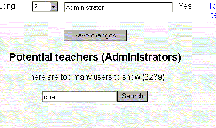 search for a teacher to add (must already have an account, of course)